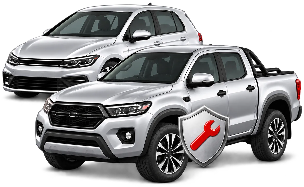 European hatchback and 4WD pickup service illustration